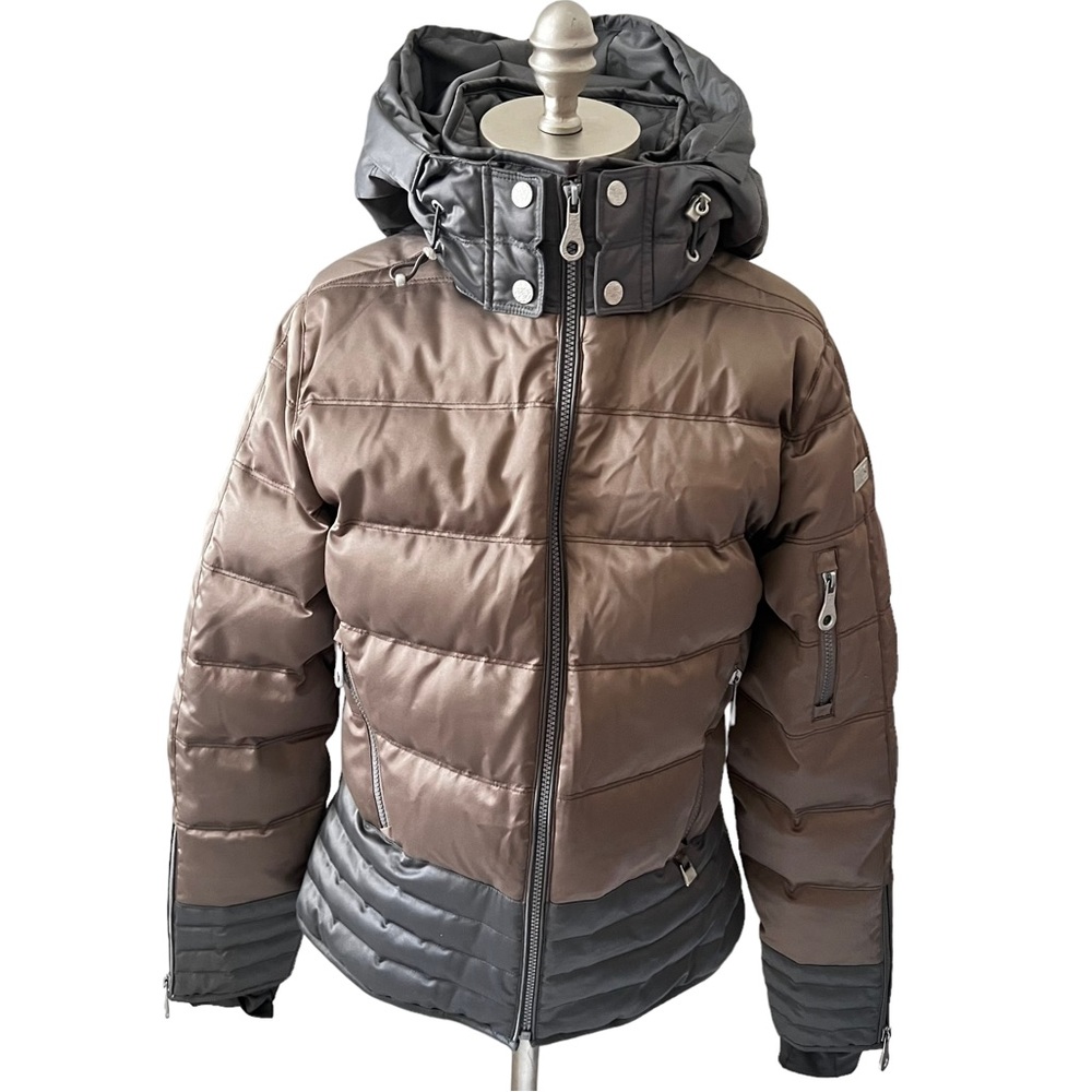 Nils Lara Down Ski Winter Jacket Waterproof Breathable Powder Skirt Brown Gray 8